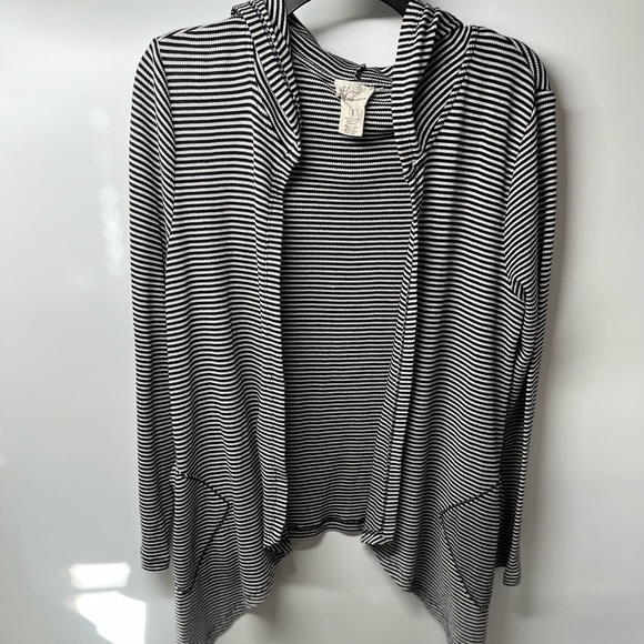 Aj Andrea Jovine Open Front Cardigan Striped Super soft sweater. size large - Picture 1 of 11